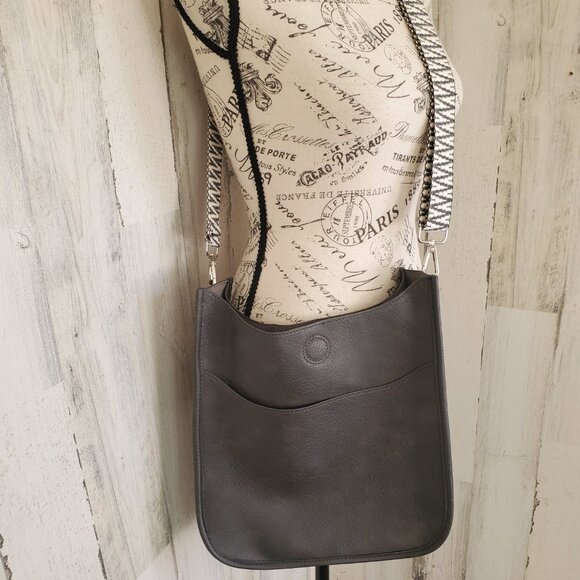 NWOT BAGS by PINAFORE VEGAN LEATHER CROSSBODY with GUITAR STRAP - Picture 8 of 11